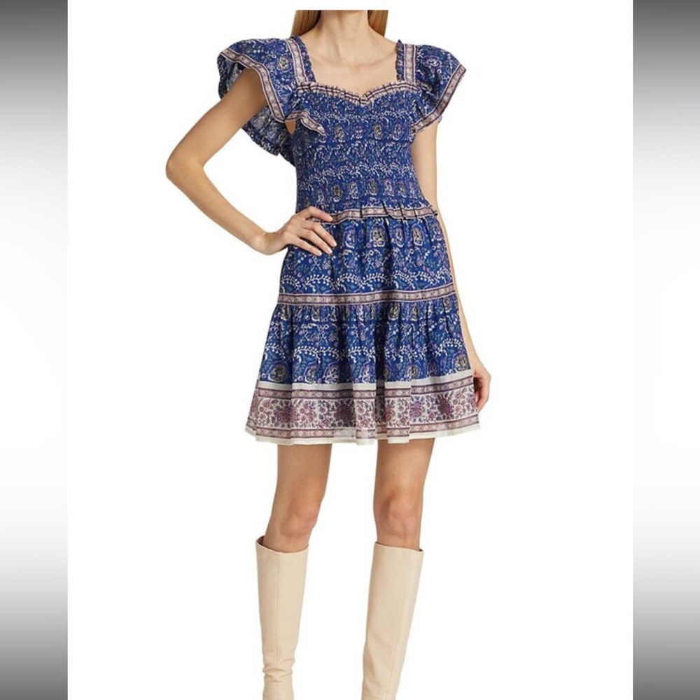 NWT Sea New York Rosita Border Smocked Mini Dress